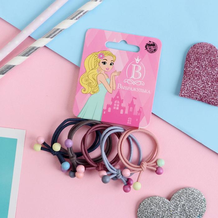 

Резинка для волос "Милка" (набор 5 шт) шарики, микс