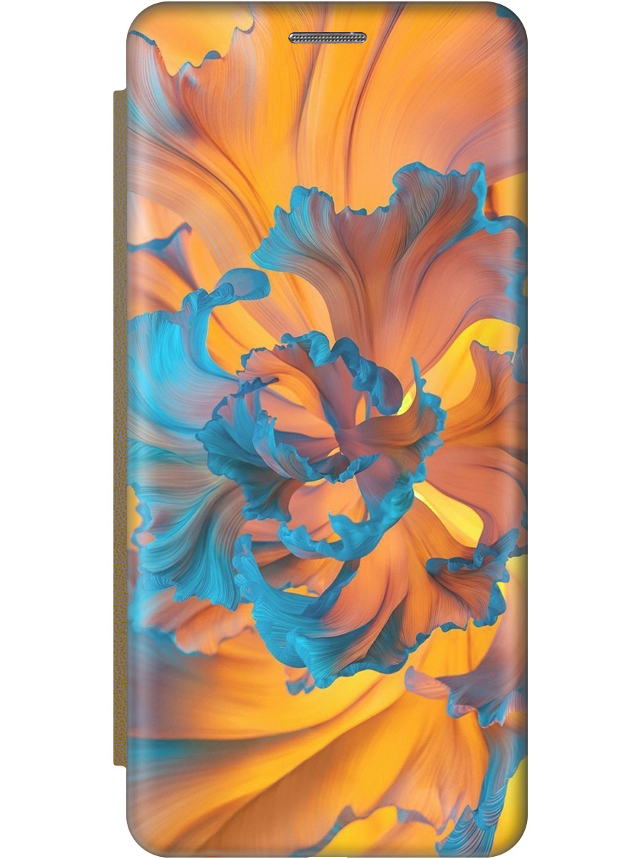 

Чехол-книжка на Apple iPhone 14 c принтом "Желто-синий цветок" золотой, Голубой;желтый, 20010150