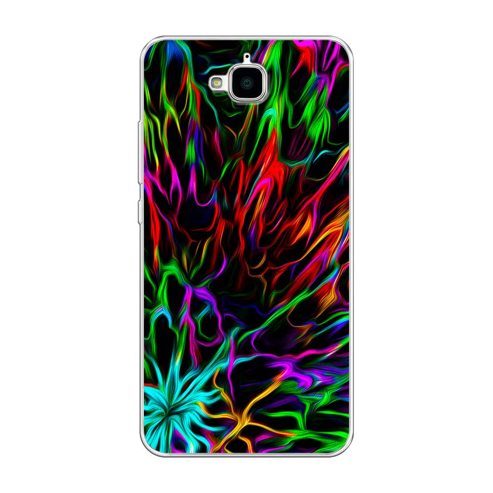 

Чехол на Honor 4C Pro "Разноцветные разводы", Голубой;зеленый;оранжевый, 63250-3