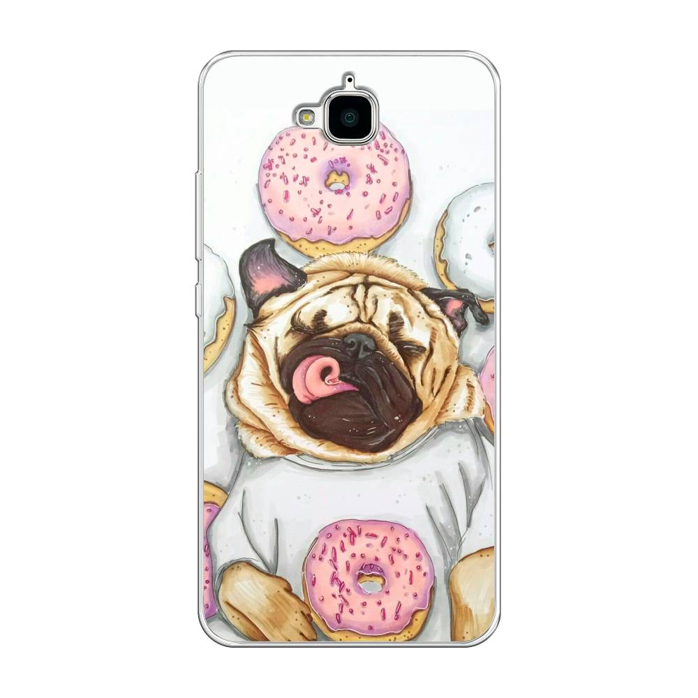 

Чехол на Honor 4C Pro "Счастливый мопс", Розовый;бежевый;коричневый, 63250-1