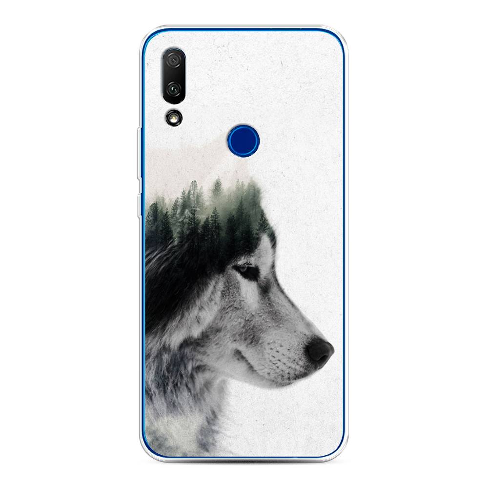 

Чехол для Honor 9X/Huawei P Smart Z "Волк лес", Серый;белый, 69950-1