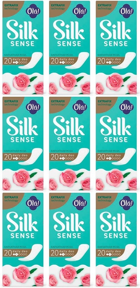 Прокладки ежедневные Ola! silk sense daily deo бархатная роза 20шт/уп 9 уп ola silk sense ватные диски 120