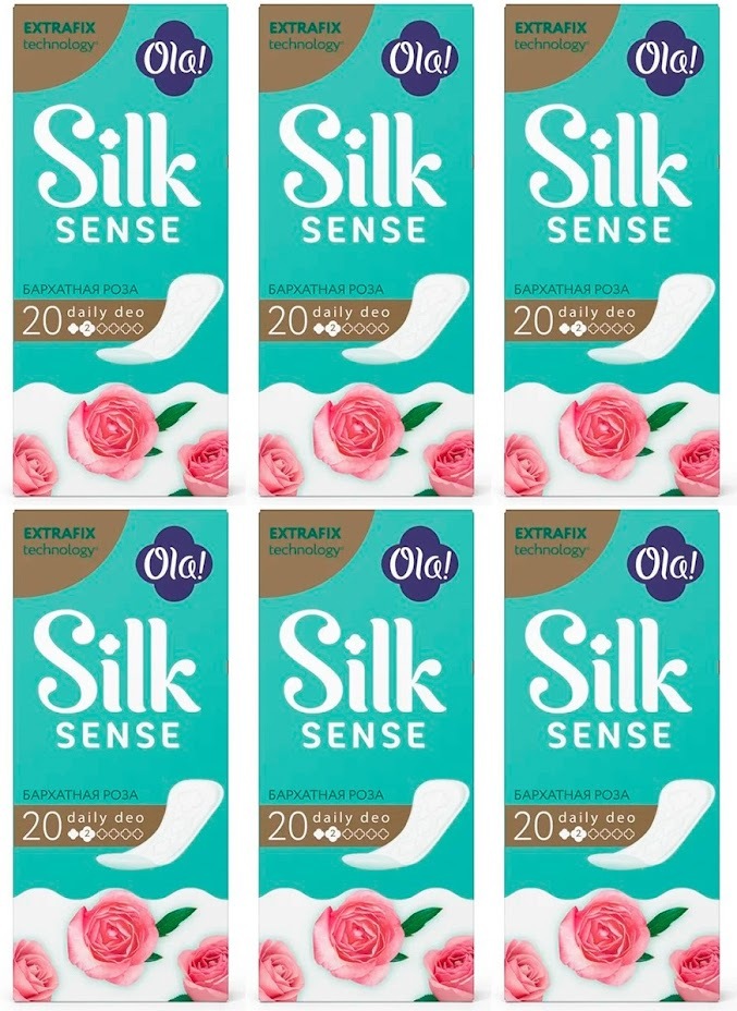 Прокладки ежедневные Ola! silk sense daily deo бархатная роза 20шт/уп 6 уп