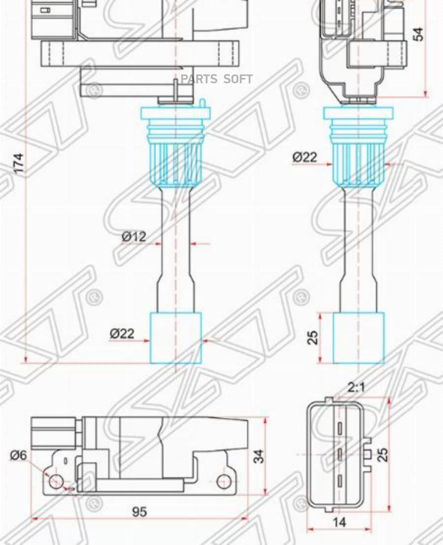 Катушка Зажигания Mazda Fp-De/Fs-Ze 99-/Familia Bjf#/Capella Gf#/Premacy Cp# Sat арт. ST-F