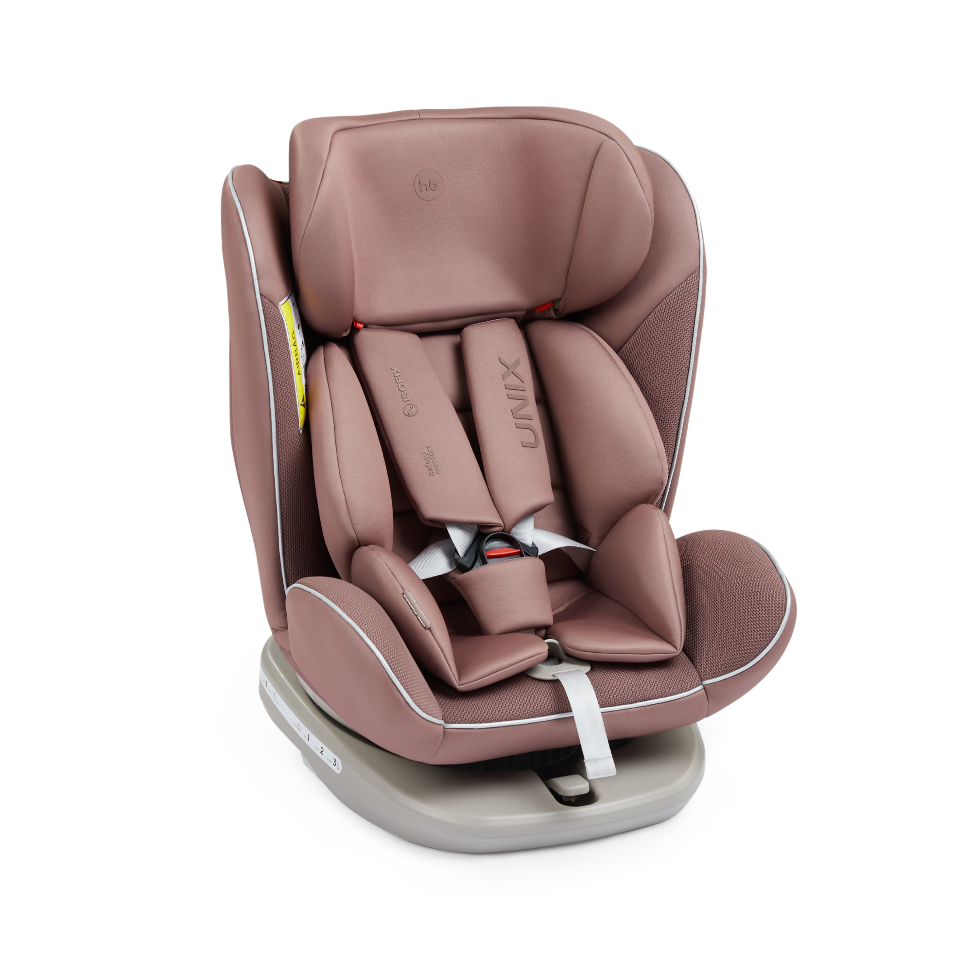фото Автокресло happy baby unix группы 0+/1/2/3, isofix, 0-36 кг поворотная база, розовое