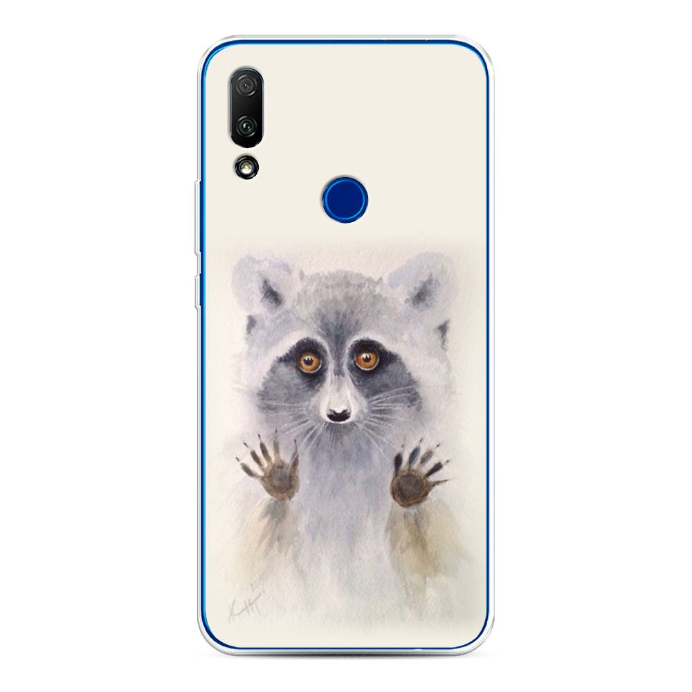 

Чехол для Honor 9X/Huawei P Smart Z "Енот за стеклом", Бежевый;серый, 69950-4
