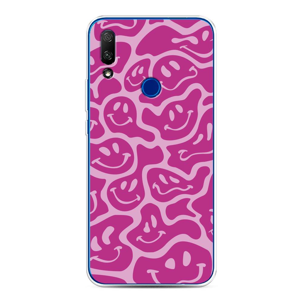 

Чехол для Honor 9X/Huawei P Smart Z "Расплывчатые смайлики розовые", Фиолетовый, 69950-6
