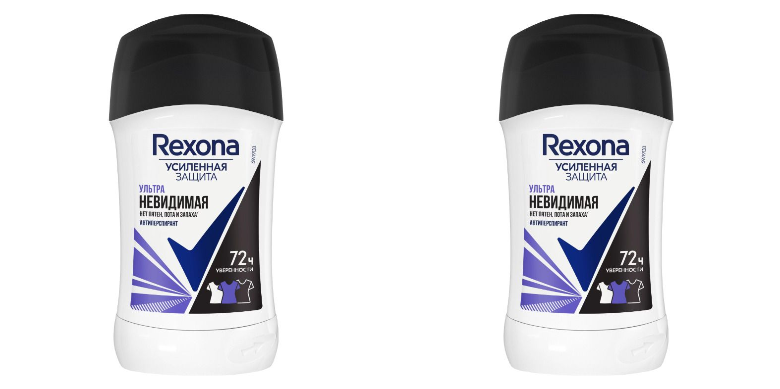 

Дезодорант Rexona ультраневидимая 40мл 2шт, 46262752