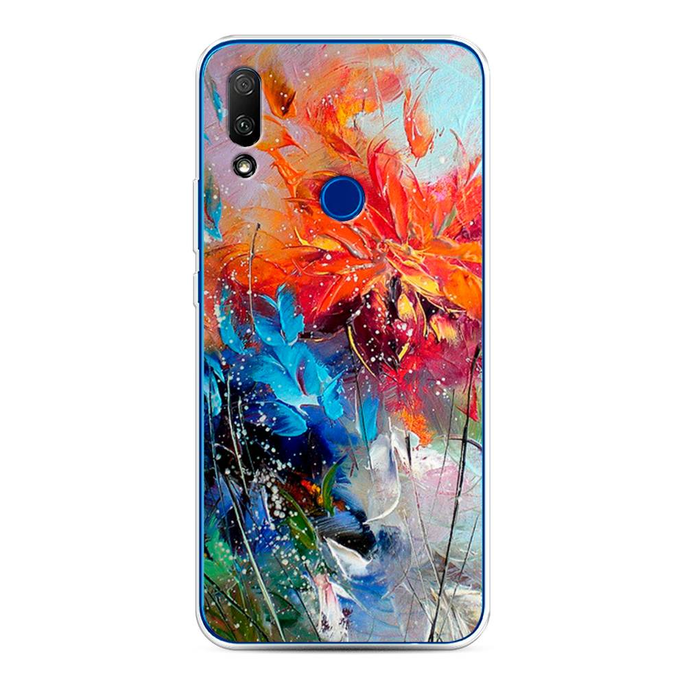 

Чехол для Honor 9X/Huawei P Smart Z "Абстрактные цветы", Оранжевый;синий, 69950-4