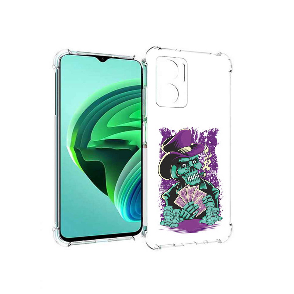 

Чехол MyPads зеленый череп с картами для Xiaomi Redmi Note 11E 5G/Redmi 11 Prime 5G, Прозрачный, Tocco