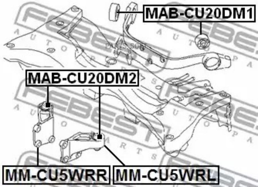 

MM-CU5WRR_подушка заднего дифференциала правая! Mitsubishi Outlander Cu# 2002-2006