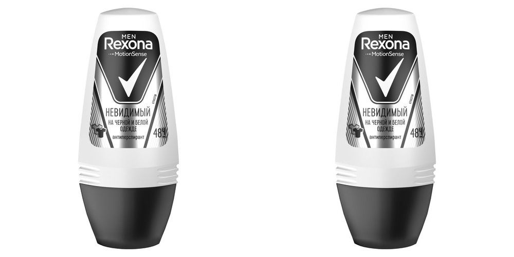

Дезодорант Rexona невидимый на черном и белом мужской 50мл 2шт, 46143600