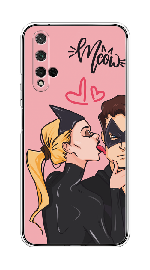 

Чехол Awog на Honor 20/Huawei Nova 5T "Kiss of Cat Woman", Розовый;черный;бежевый, 69550-1