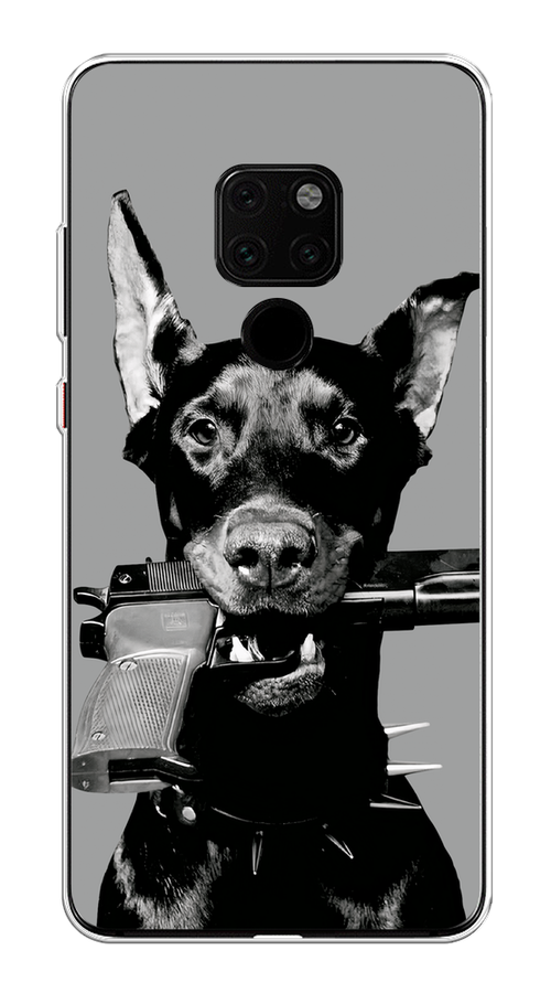 

Чехол Awog на Huawei Mate 20 "Доберман", Серый, 66850-1