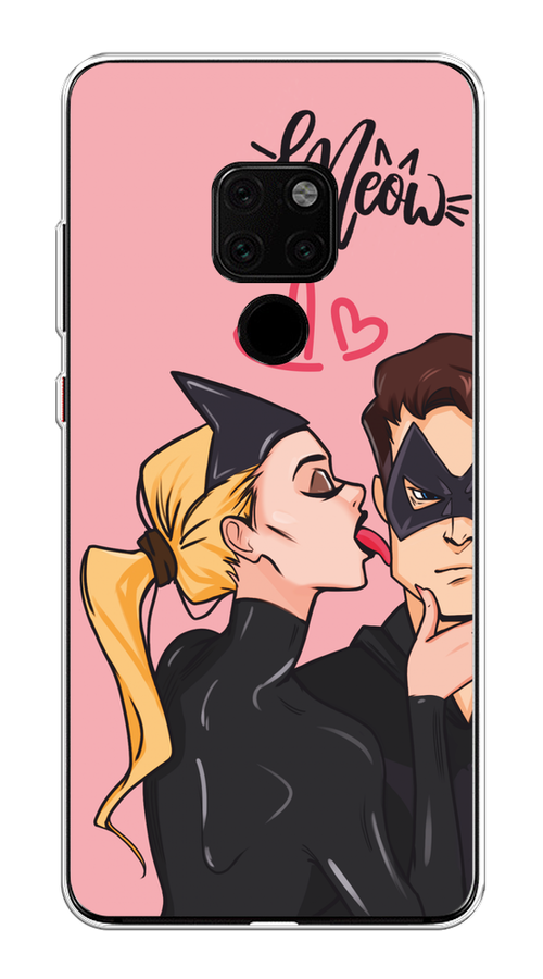 

Чехол Awog на Huawei Mate 20 "Kiss of Cat Woman", Розовый;черный;бежевый, 66850-1