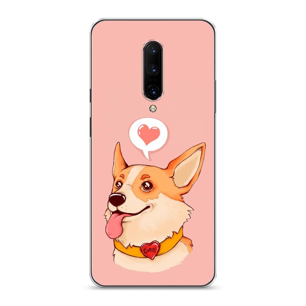 

Чехол на OnePlus 7 Pro "Корги язык", Розовый;коричневый, 150850-1