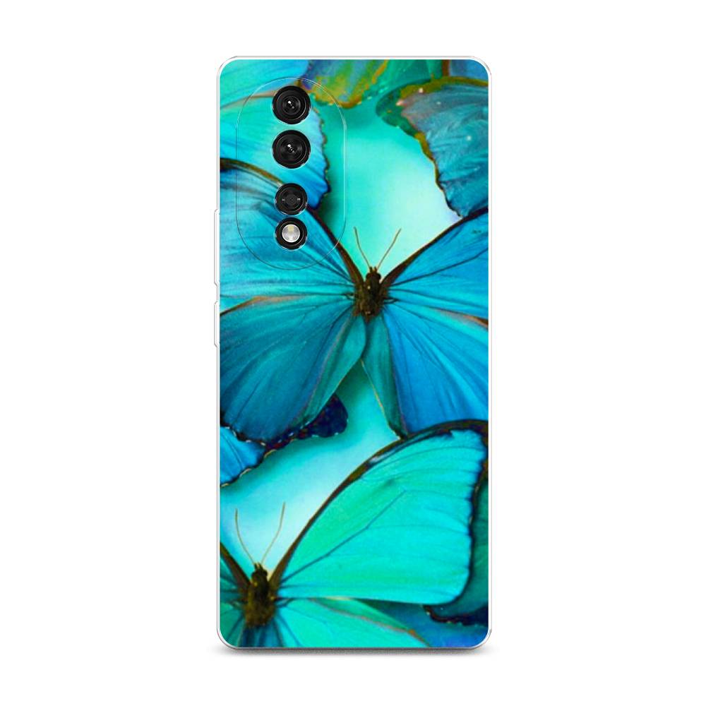 

Чехол Awog на Honor 80 "Неоновые бабочки", Голубой;белый, 6120350-4