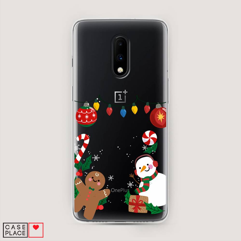 

Чехол на OnePlus 7 "Новогоднее настроение", Коричневый;красный;зеленый, 150750-5