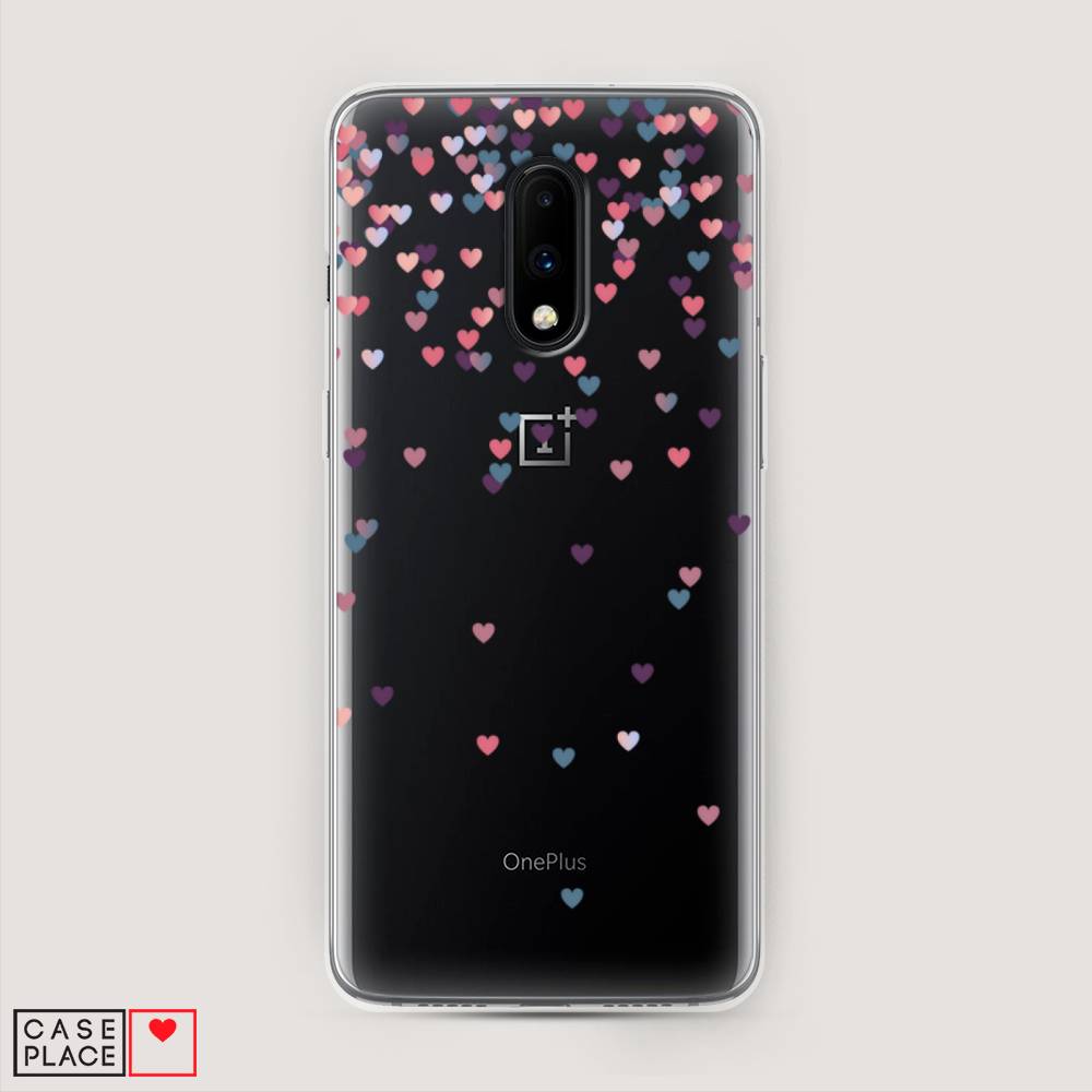 

Чехол на OnePlus 7 "Посыпка сердечки", Розовый;фиолетовый, 150750-3