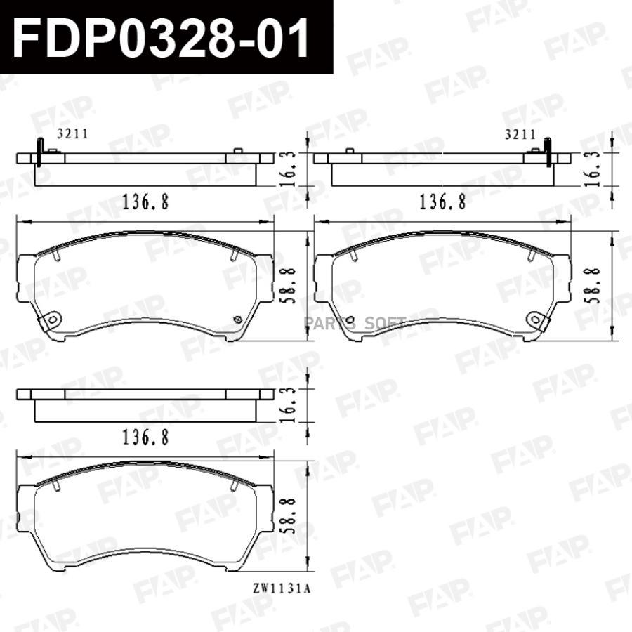 

FAP Колодки тормозные дисковые FDP0328-01