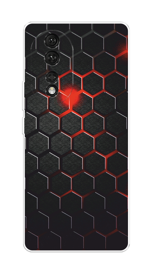 

Чехол Awog на Honor 80 "Фон соты красные", Красный;черный, 6120350-1