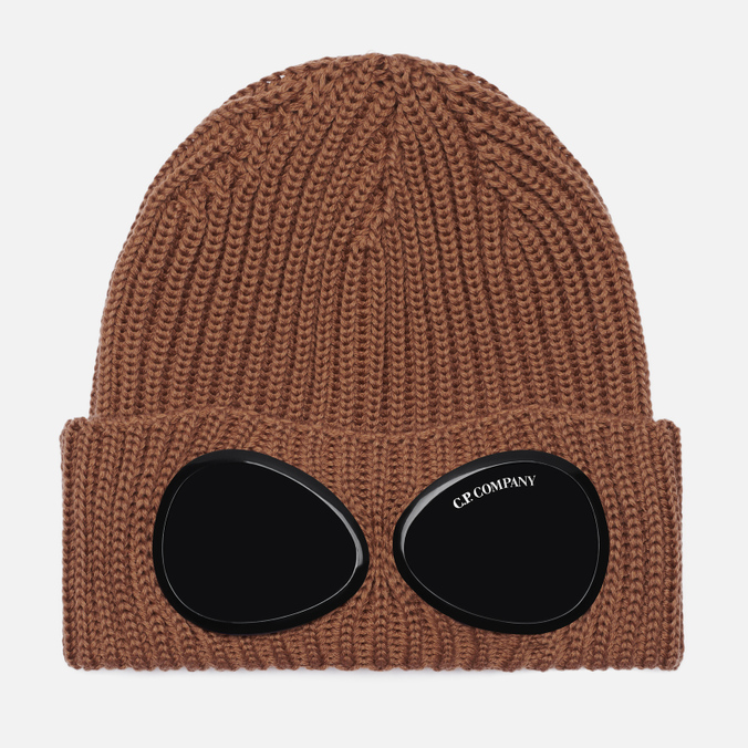 

Шапка бини унисекс C.P. Company Extra Fine Merino Wool Goggle Beanie, коричневый, Extra Fine Merino Wool Goggle Beanie