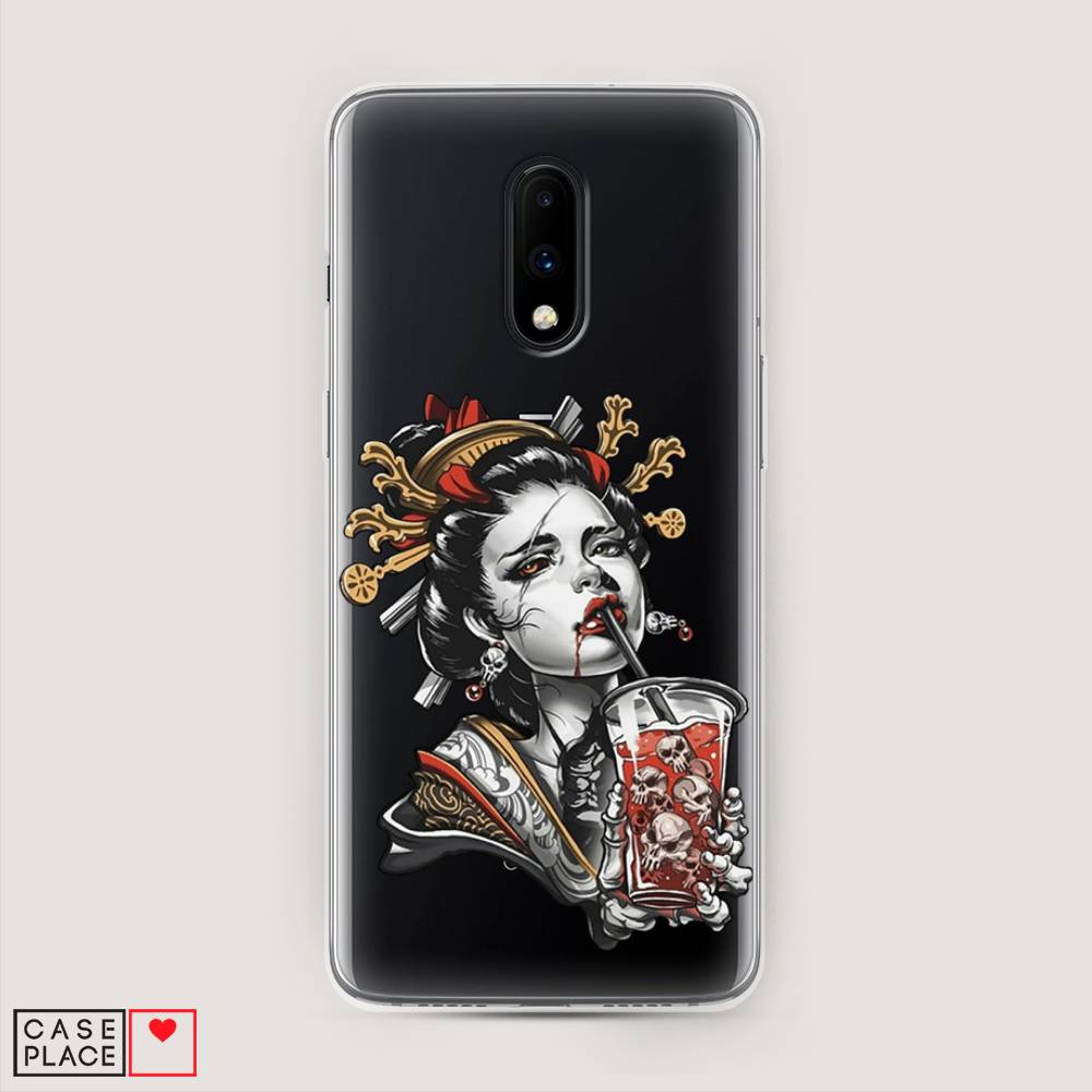 

Чехол на OnePlus 7 "Опасная гейша", Красный;черный;серый, 150750-4