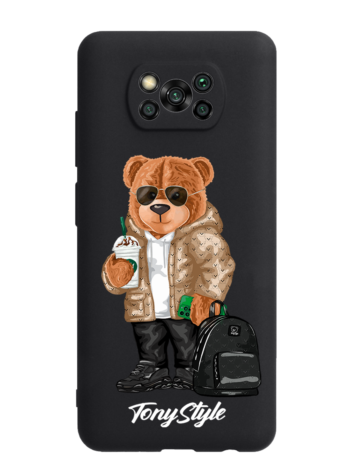 

Чехол Tony Style Poco X3 Tony Style в очках, Коричневый;черный;белый, Poco X3 Tony Style в очках