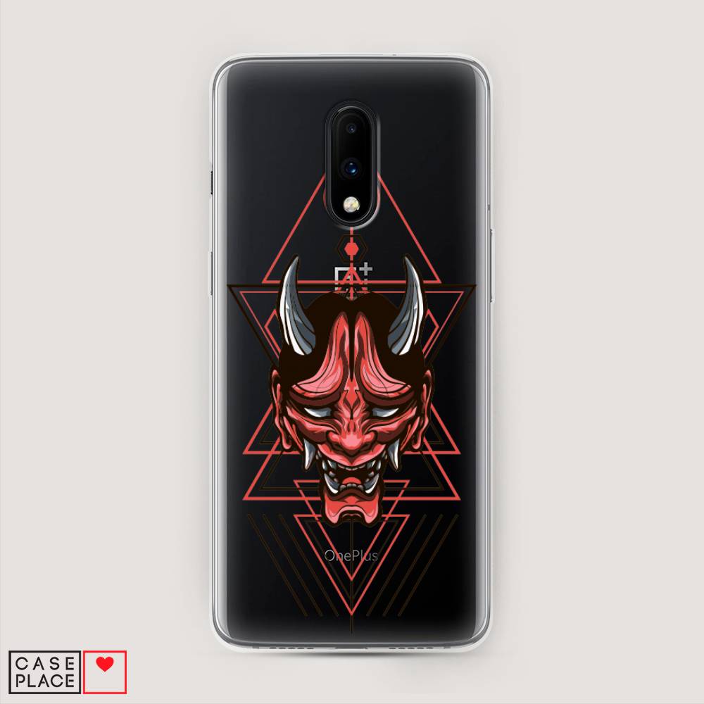 

Чехол на OnePlus 7 "Hanya Oni mask", Серый;красный;черный, 150750-4