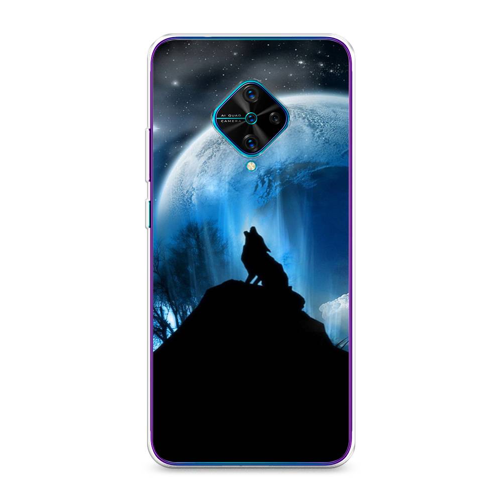 

Чехол для Vivo Y9s "Волк 2", Синий;черный;белый, 262450-1