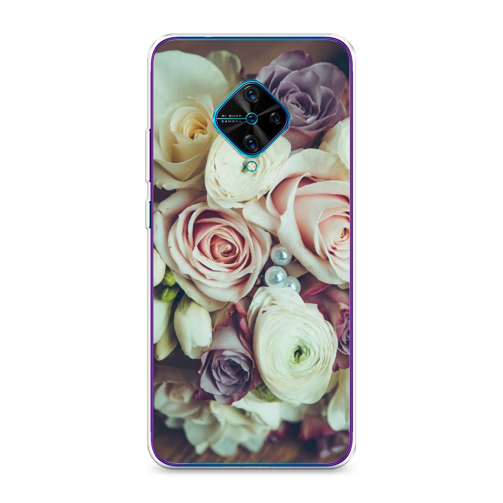 

Чехол для Vivo Y9s "Свадебный букет", Белый;фиолетовый, 262450-2