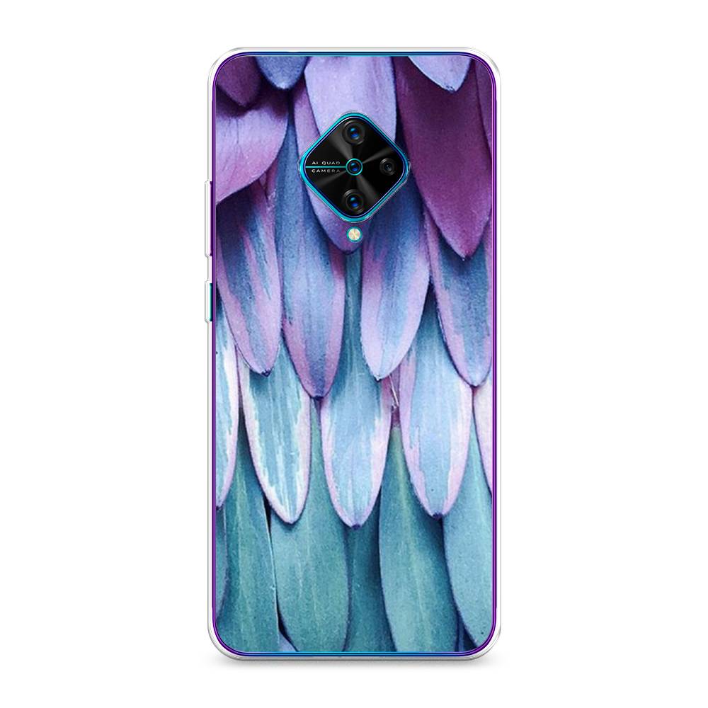 

Чехол для Vivo Y9s "Синее перо", Фиолетовый;голубой, 262450-3