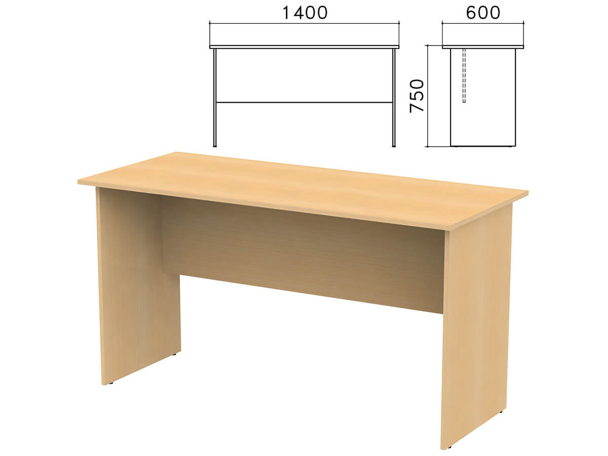 фото Канц стол письменный "канц", 1400х600х750 мм, цвет бук невский, ск21.10