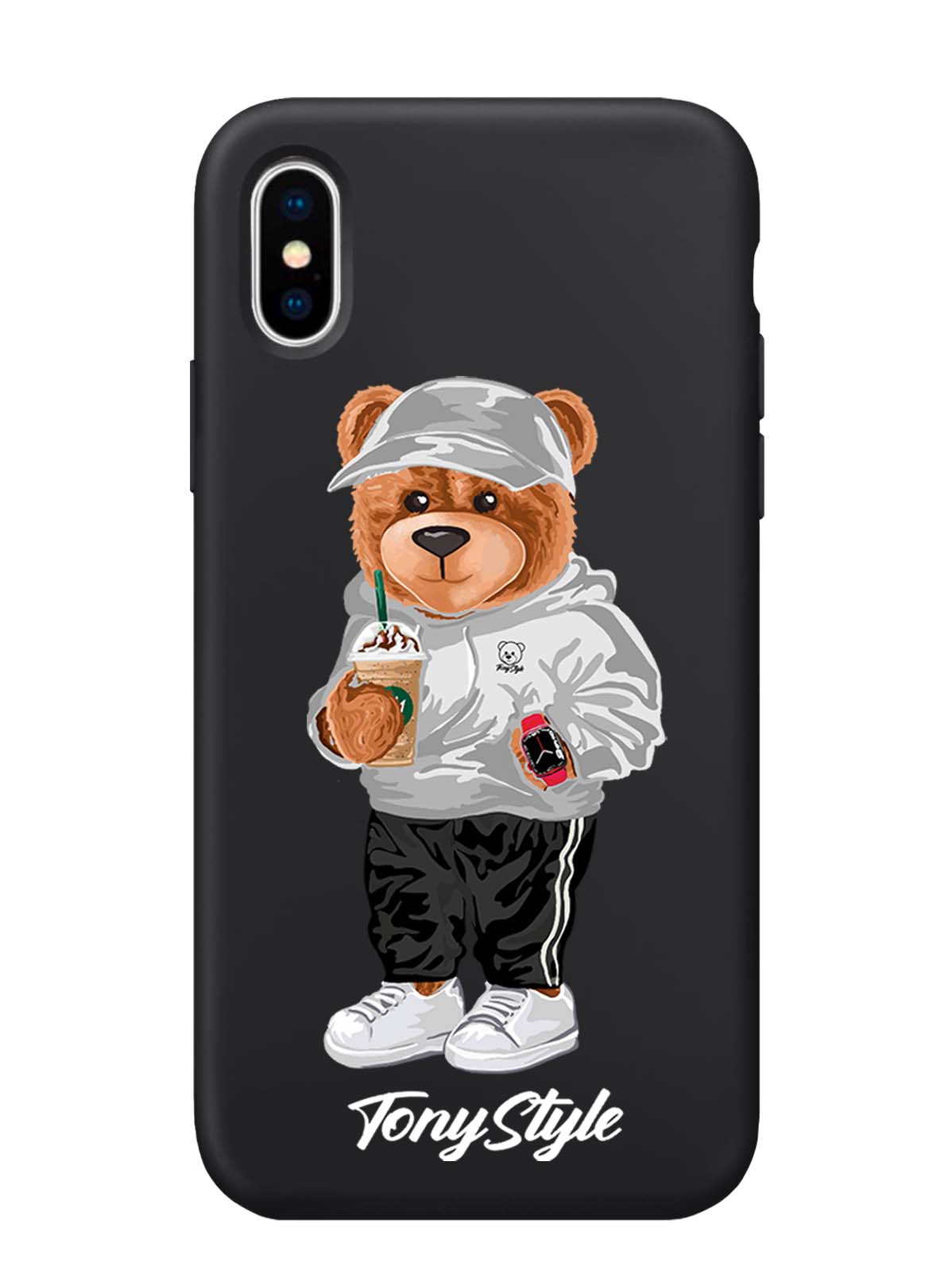 

Чехол Tony Style iPhone X/Xs Tony Style с кофе, Серый;белый;черный, iPhone X/Xs Tony Style с кофе