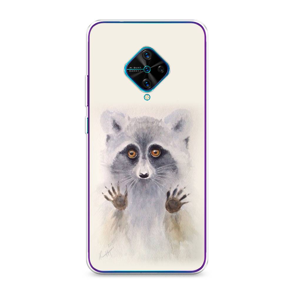 

Чехол для Vivo Y9s "Енот за стеклом", Бежевый;серый, 262450-4