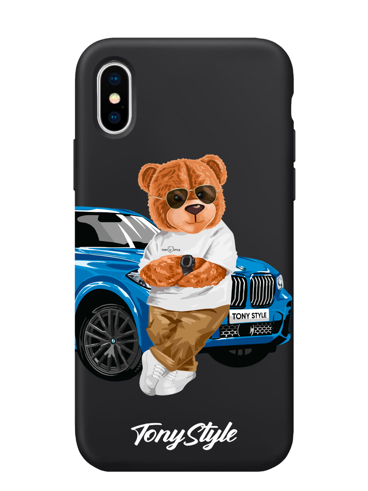 

Чехол Tony Style iPhone X/Xs Tony Style с машиной, Голубой;коричневый;белый, iPhone X/Xs Tony Style с машиной