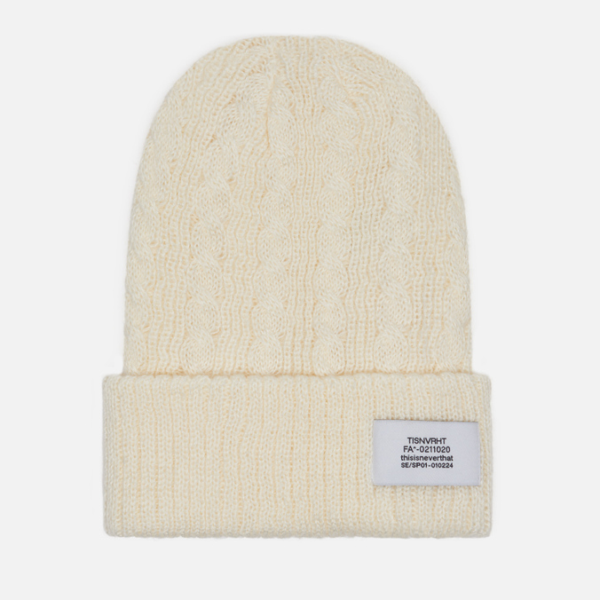 

Шапка бини женская thisisneverthat Cable Beanie, белый, Cable Beanie