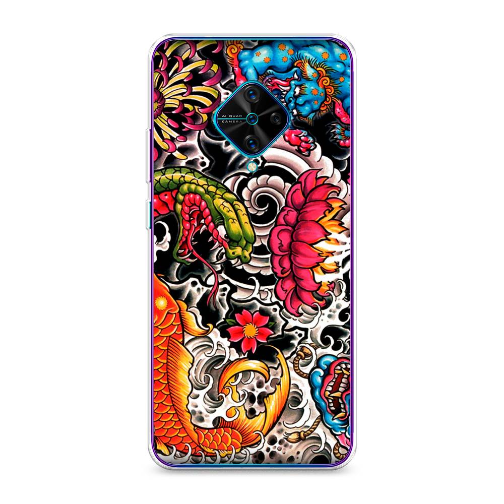 

Чехол для Vivo Y9s "Японское искусство", Красный;оранжевый;голубой, 262450-4