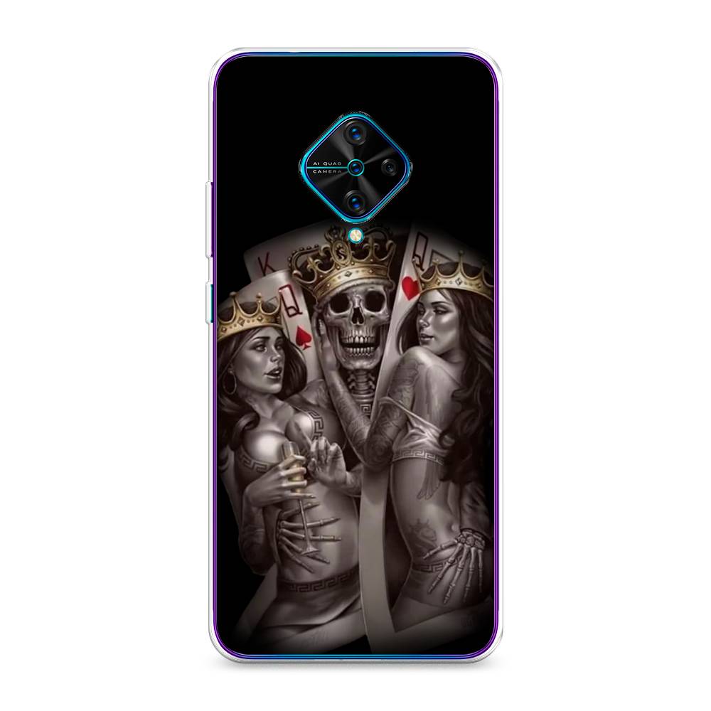 

Чехол для Vivo Y9s "Карты король и королевы", Серый;желтый, 262450-6