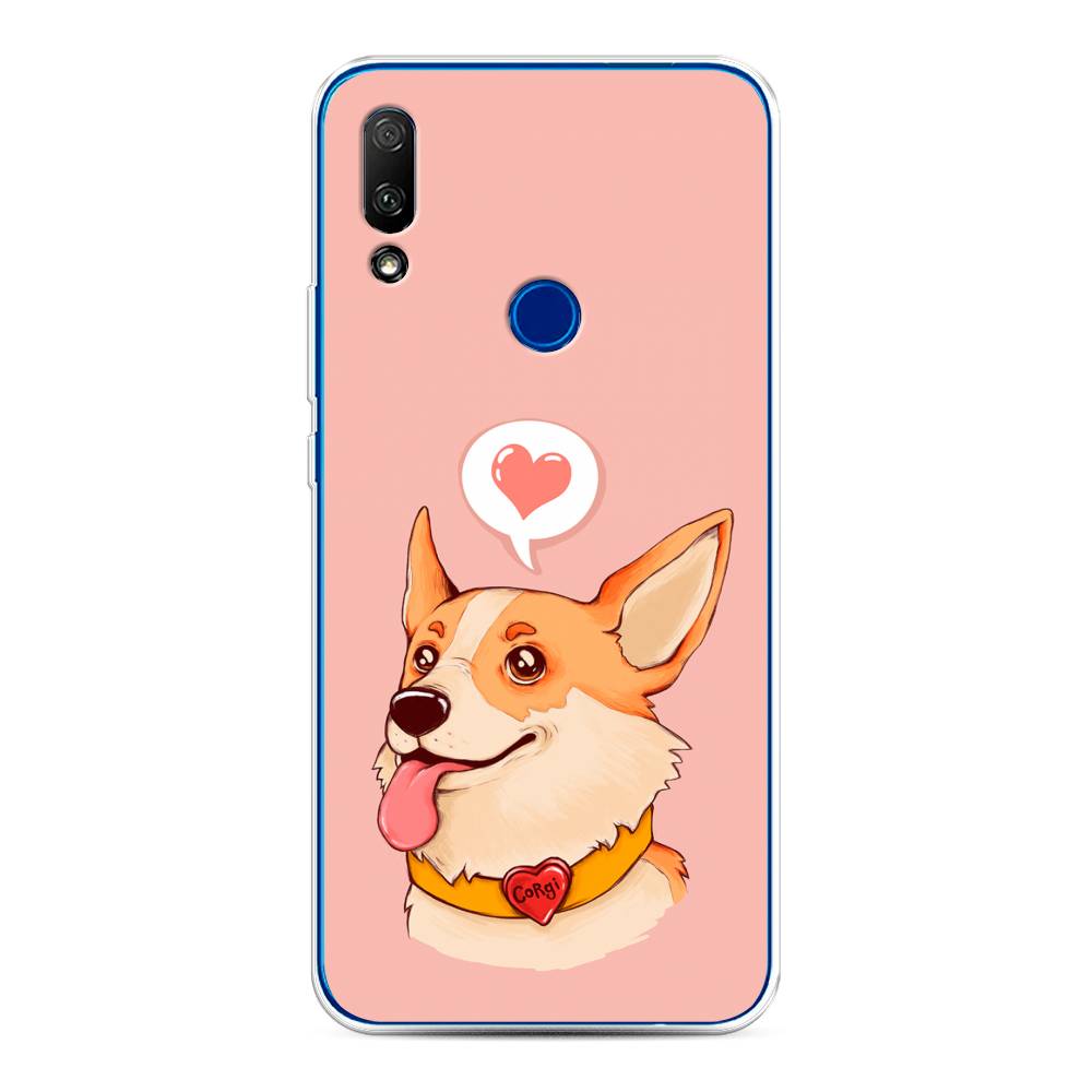

Чехол для Honor 9X/Huawei P Smart Z "Корги язык", Розовый;коричневый, 69950-1