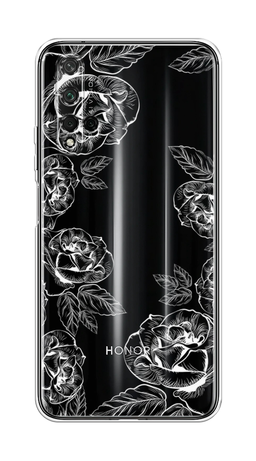 

Чехол на Honor 20/Huawei Nova 5T "Розы графика", Черный;серый, 69550-2