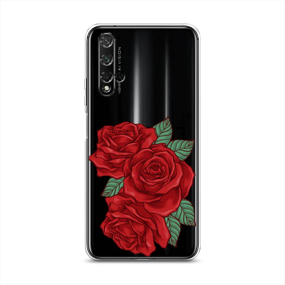 

Чехол для Honor 20/Huawei Nova 5T "Три алые розы", Красный, 69550-2