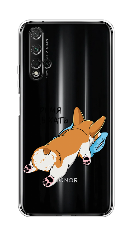 

Чехол на Honor 20/Huawei Nova 5T "Корги отдыхает", Черный;коричневый;голубой, 69550-1