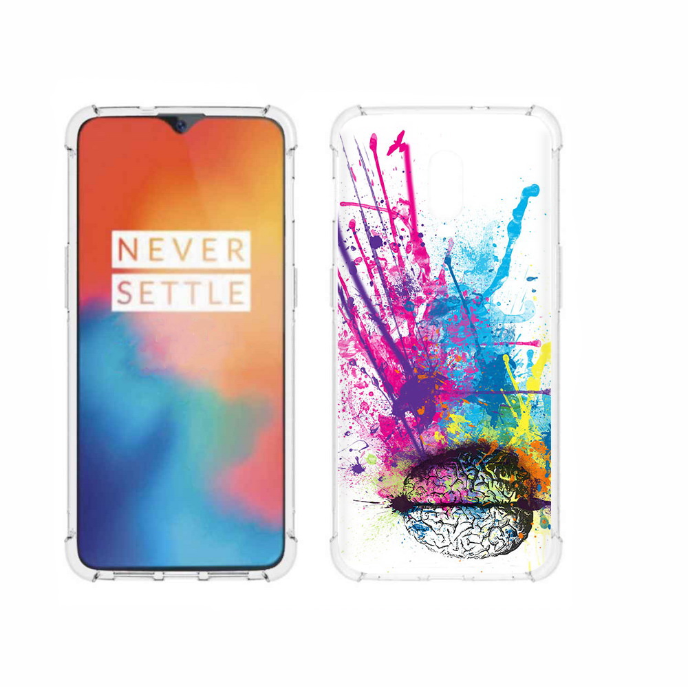 

Чехол MyPads Tocco для OnePlus 6T яркий красочный мозг, Прозрачный, Tocco