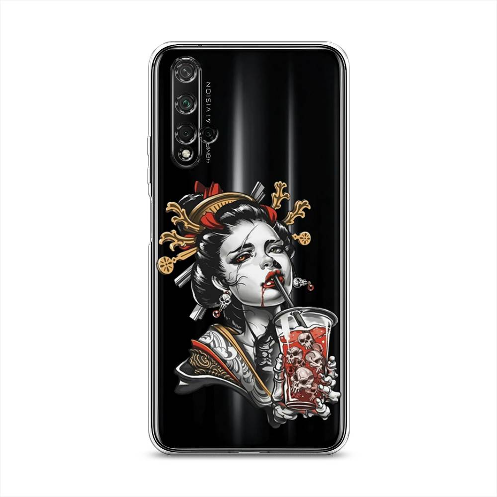 

Чехол для Honor 20/Huawei Nova 5T "Опасная гейша", Красный;черный;серый, 69550-4