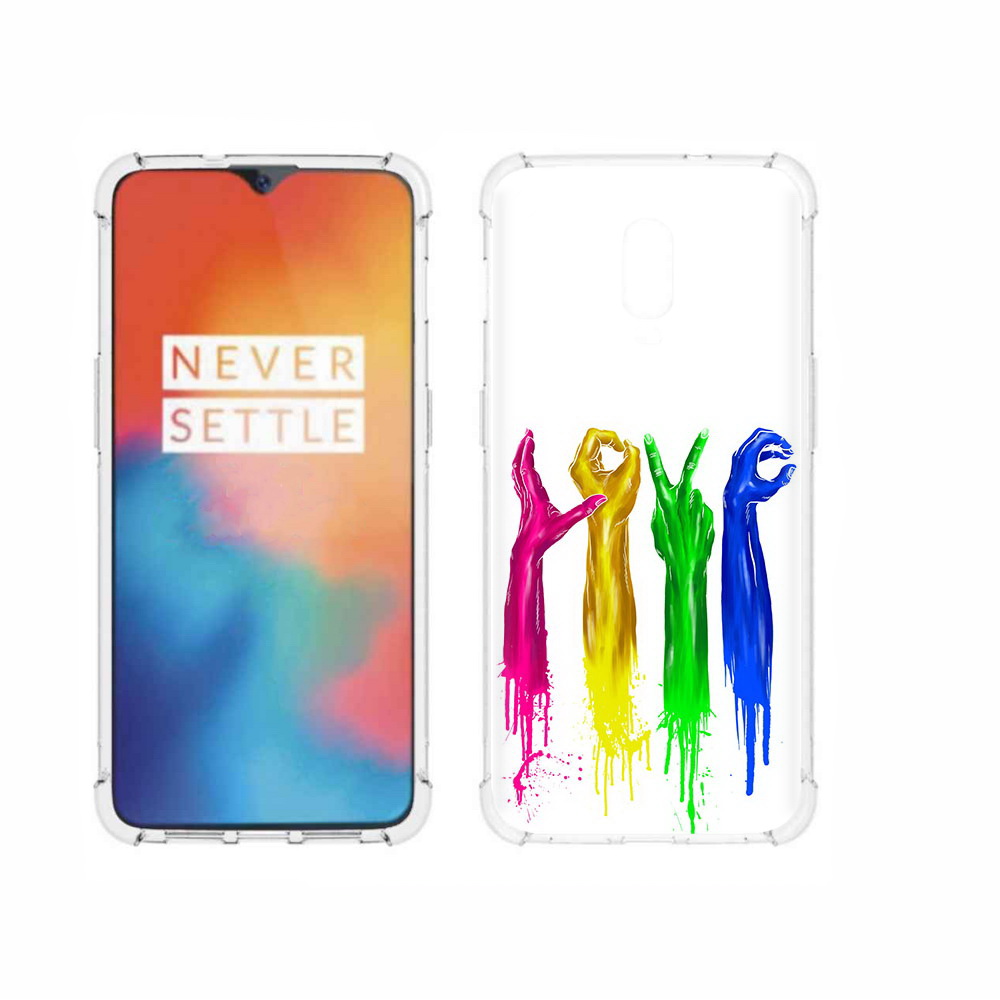 

Чехол MyPads Tocco для OnePlus 6T яркие руки love, Прозрачный, Tocco
