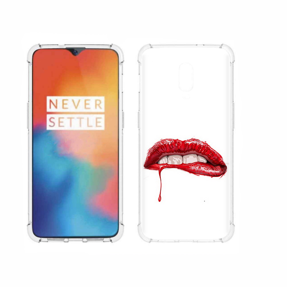

Чехол MyPads Tocco для OnePlus 6T яркие красные губы, Прозрачный, Tocco
