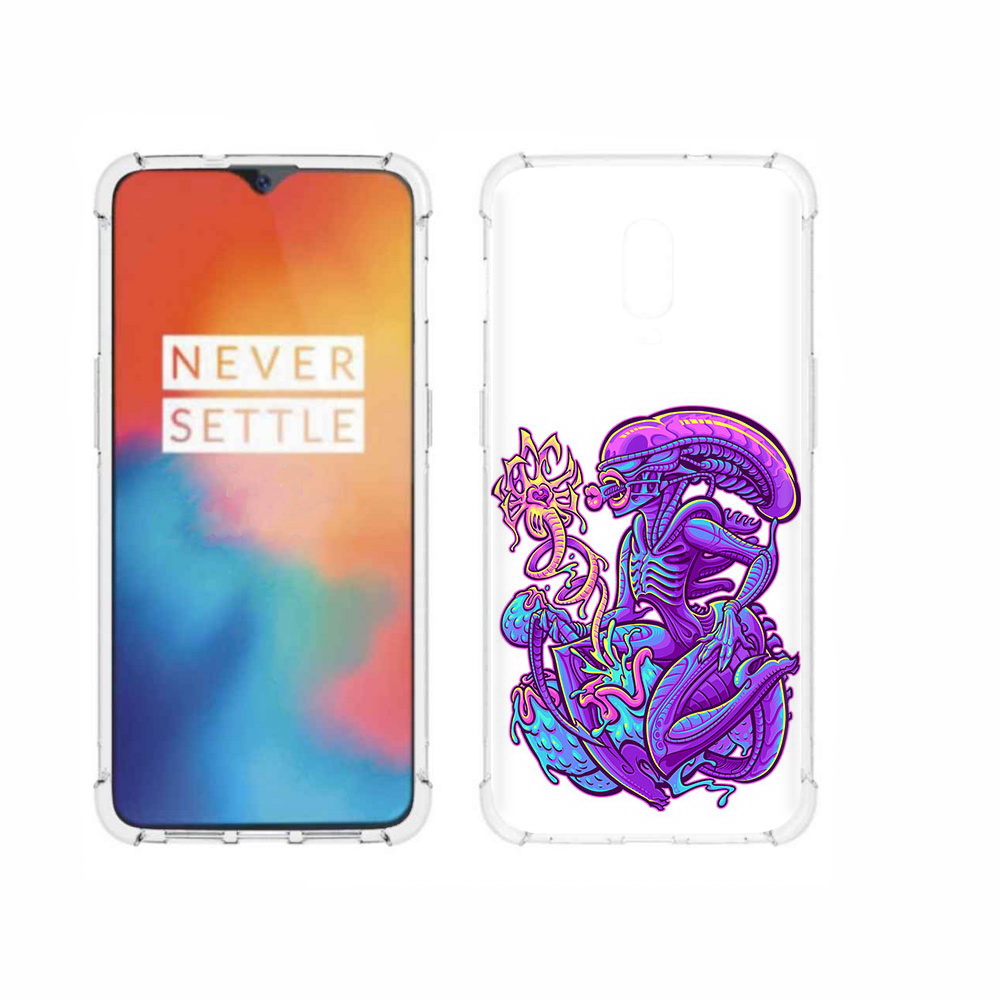 

Чехол MyPads Tocco для OnePlus 6T чужой фиолетовый цвет, Прозрачный, Tocco