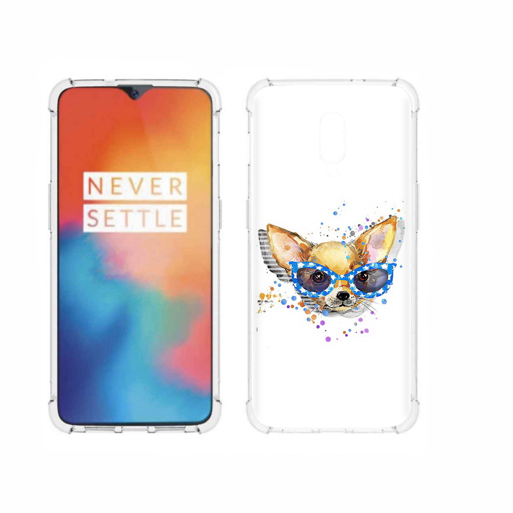 

Чехол MyPads Tocco для OnePlus 6T чихуа-хуа в очках, Прозрачный, Tocco