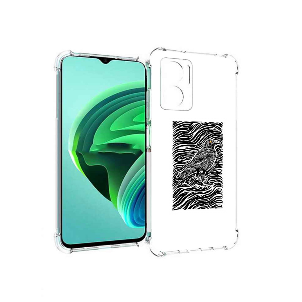 Чехол MyPads ворон в абстракции для Xiaomi Redmi Note 11E 5G/Redmi 11 Prime 5G
